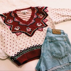 Vintage 80s Crop Knit Sweater